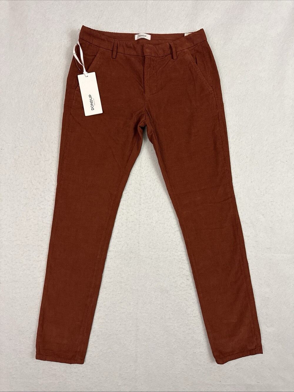 Dondup Gaubert Corduroy Trousers Pants Rust Terracotta Orange Mens 31 Italy $340